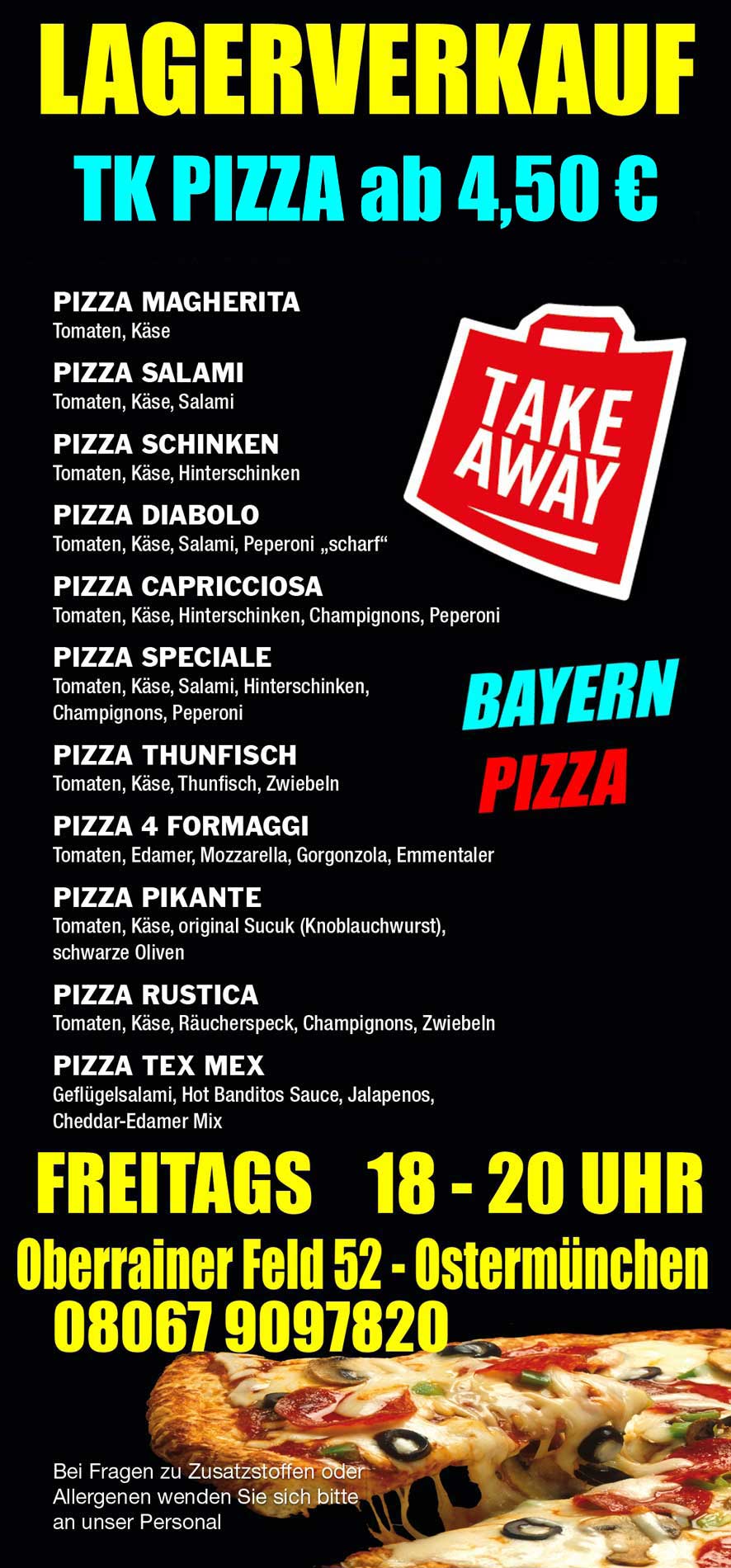Lagerverkauf Bayernpizza